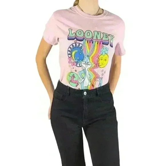 Y2k 90's Retro Groovy Looney Tunes Cartoon Character Graphic Tee Shirt - Picture 3 of 4